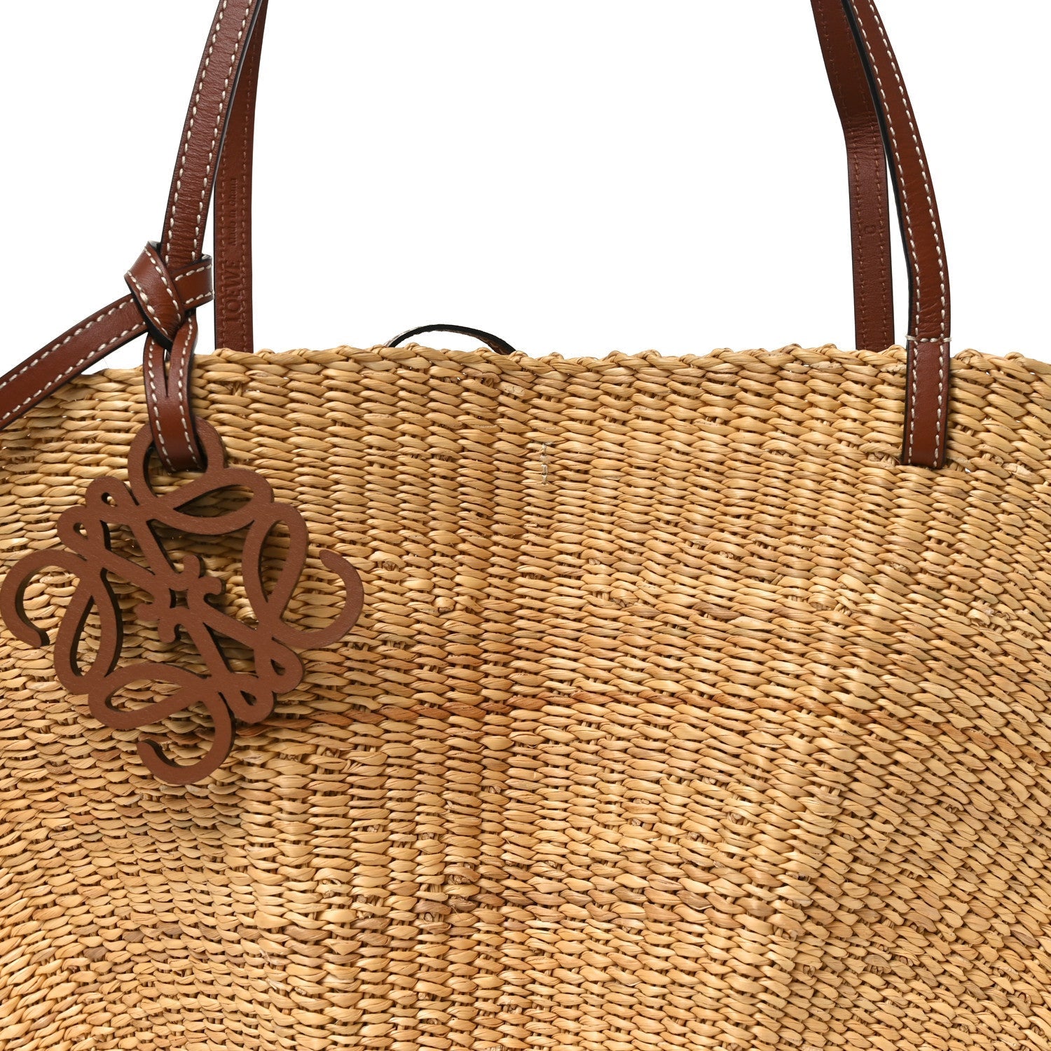 Calfskin Raffia Paulas Ibiza Small Shell Basket Tote Bag Natural Tan