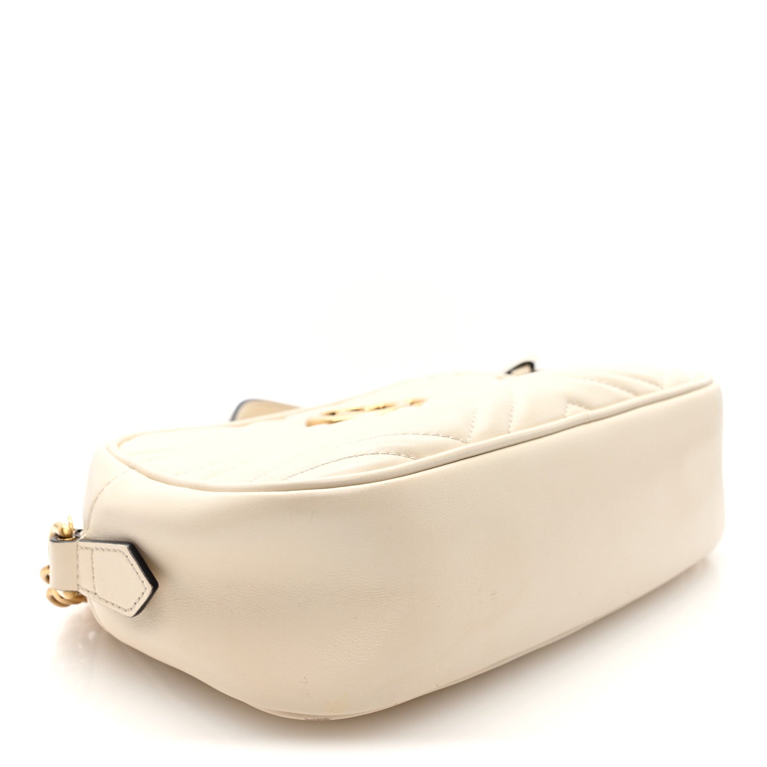 Calfskin Matelasse Small GG Marmont Chain Shoulder Bag White