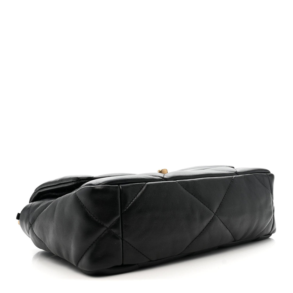 Lambskin Quilted Medium Chanel 19 Flap Black