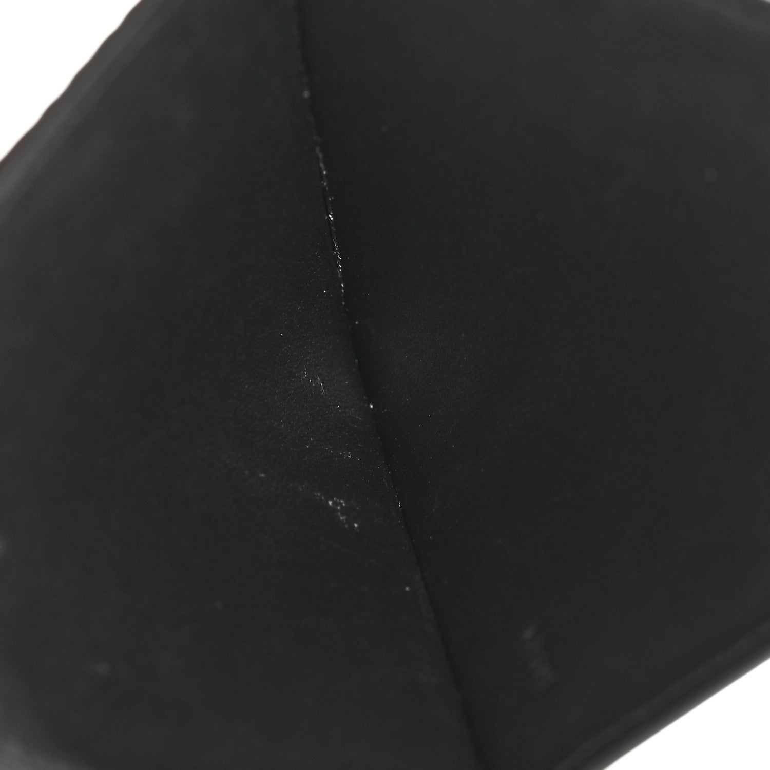 Textured Calfskin Plain Cardholder Black