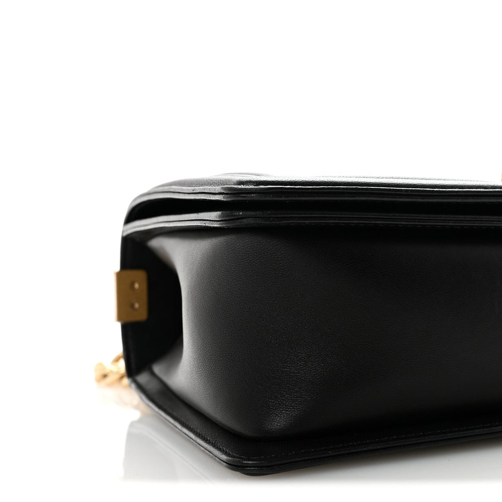 Lambskin Quilted New Medium Boy Flap Black