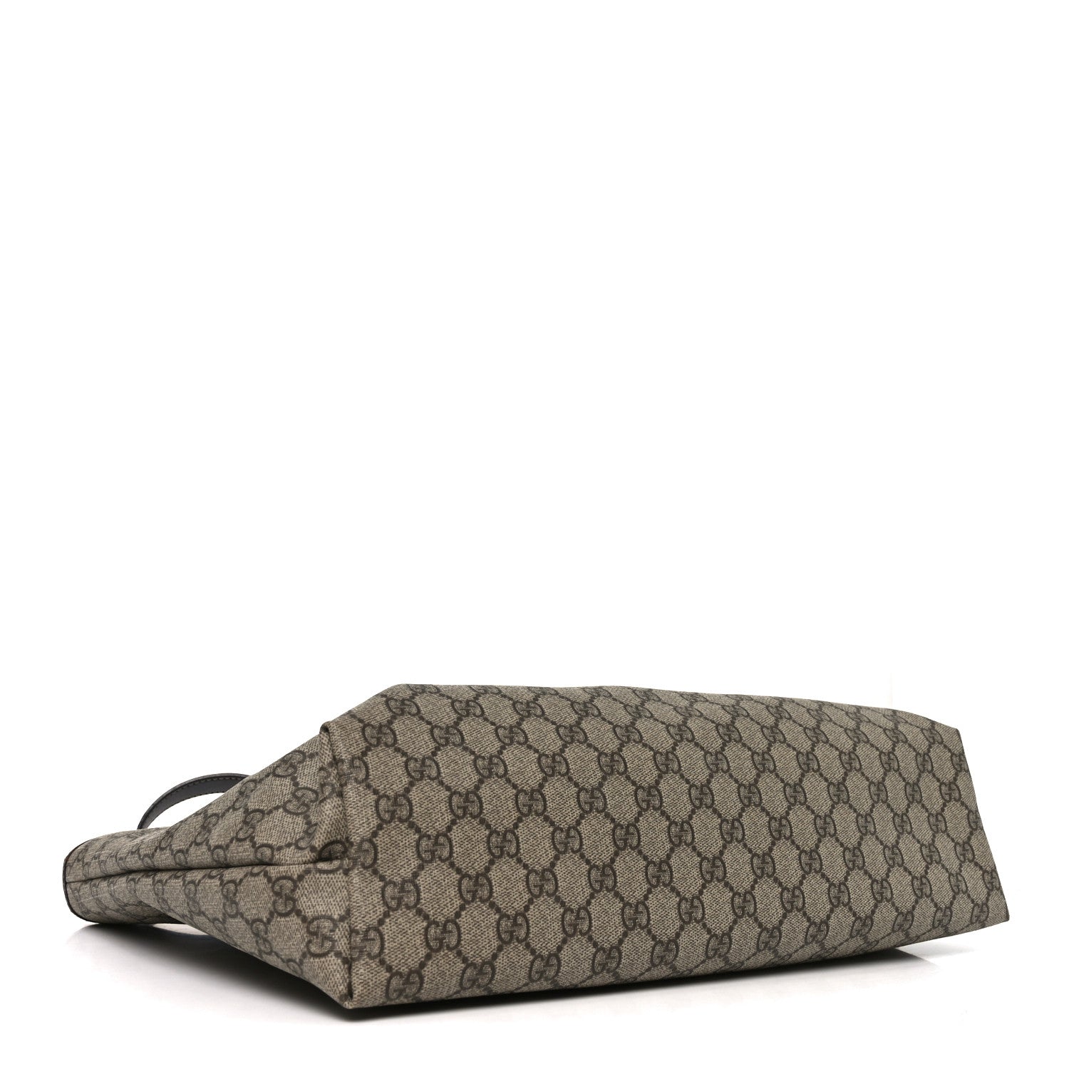 GG Supreme Monogram Medium Zippered Shopping Tote  Dark Brown