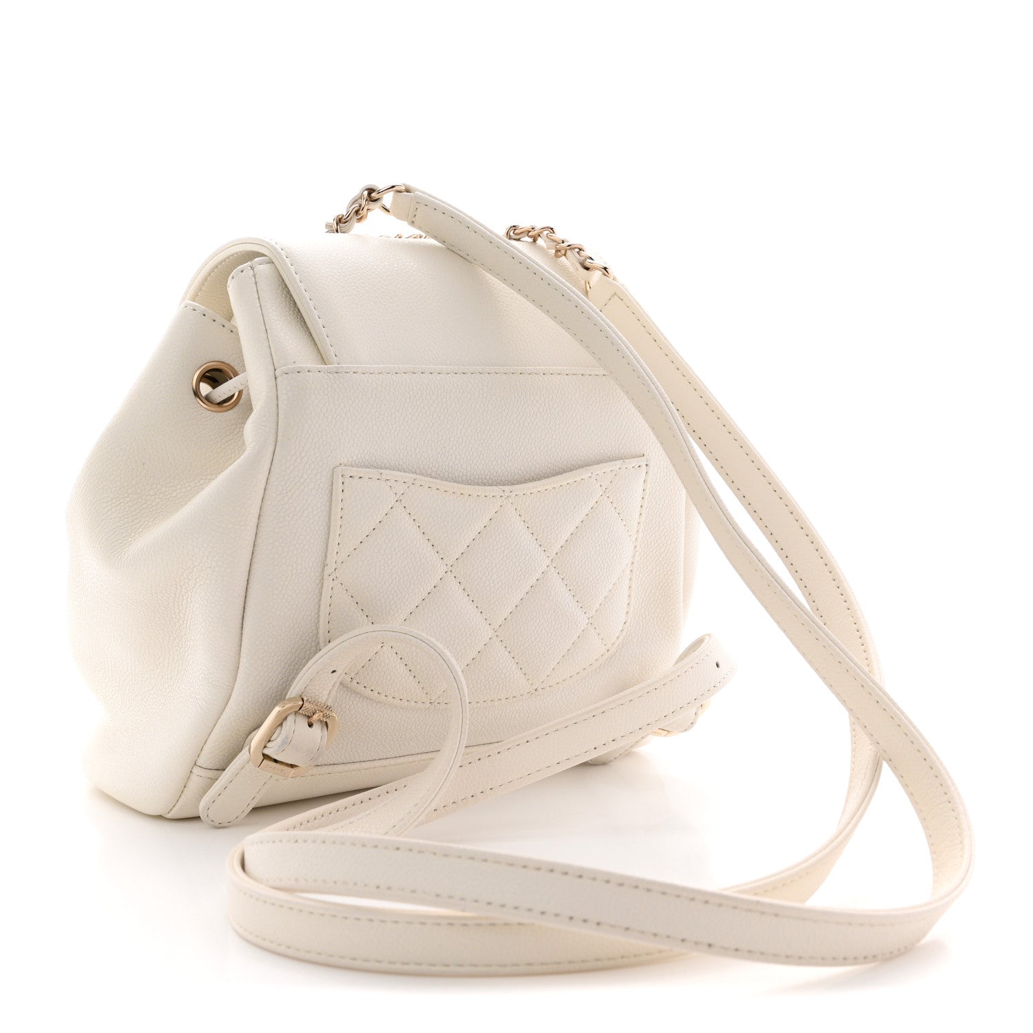 Caviar Quilted Mini Business Affinity Backpack White