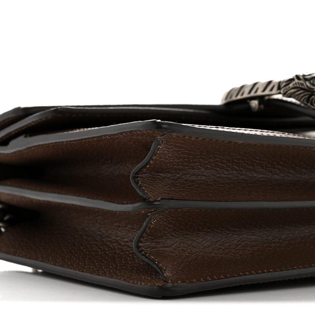 GG Supreme Monogram Textured Dollar Calfskin Top Handle Dionysus Shoulder Bag Beige Ebony New Acero