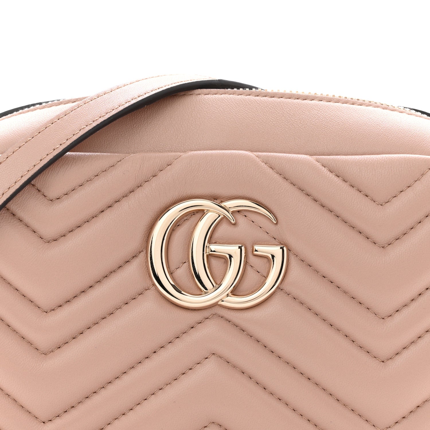Calfskin Matelasse Small GG Marmont Camera Bag Pink Beige