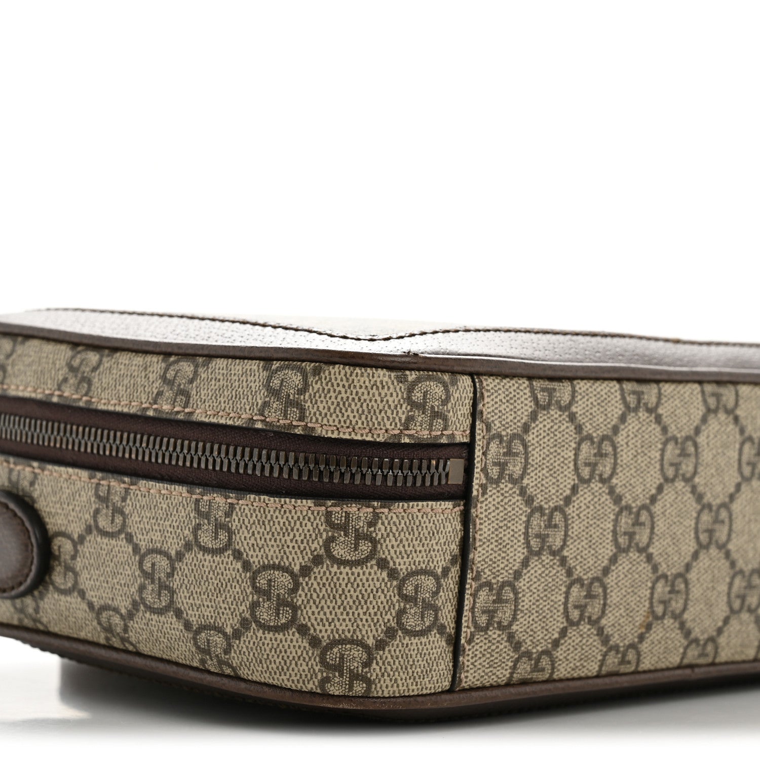 GG Supreme Monogram Web Small Ophidia Top Handle Shoulder Bag Brown