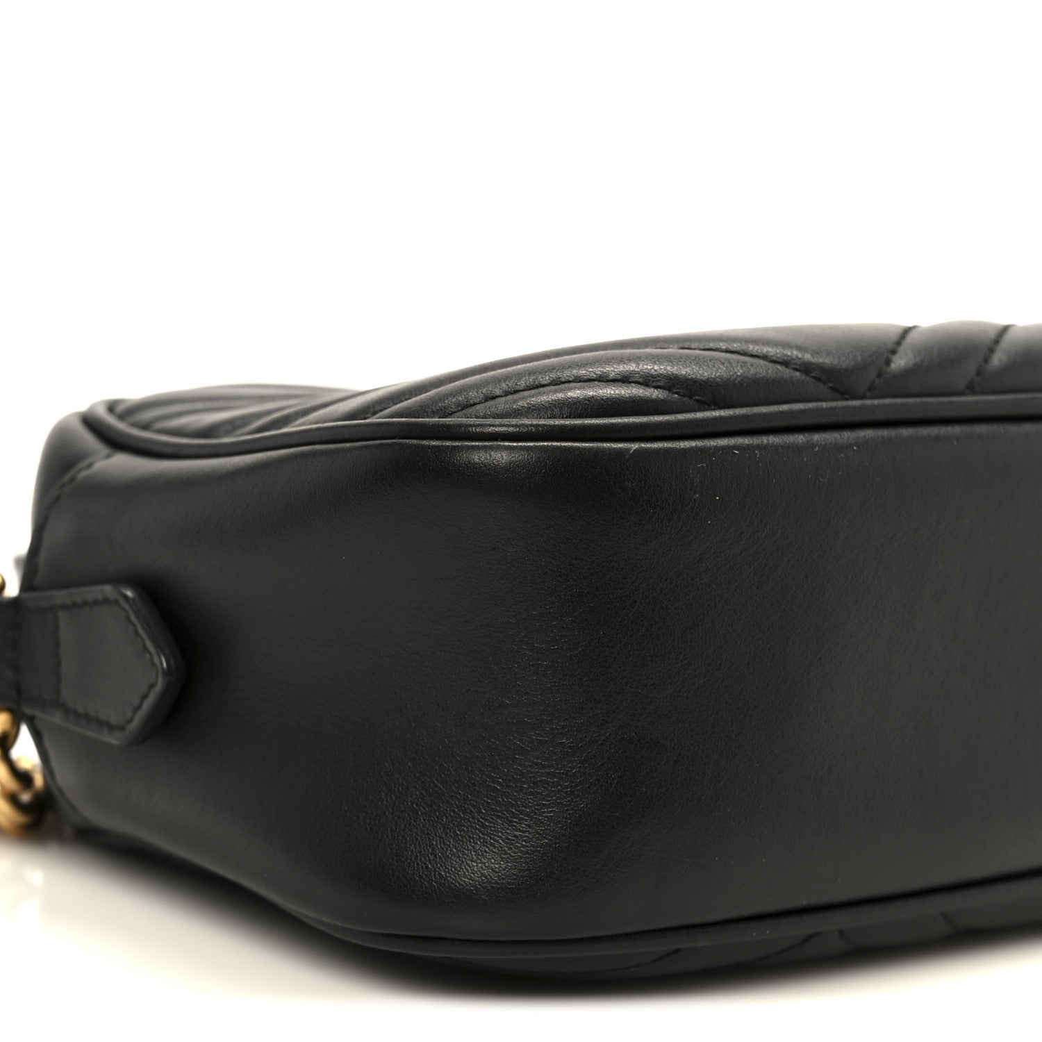 Calfskin Matelasse Small GG Marmont Chain Shoulder Bag Black