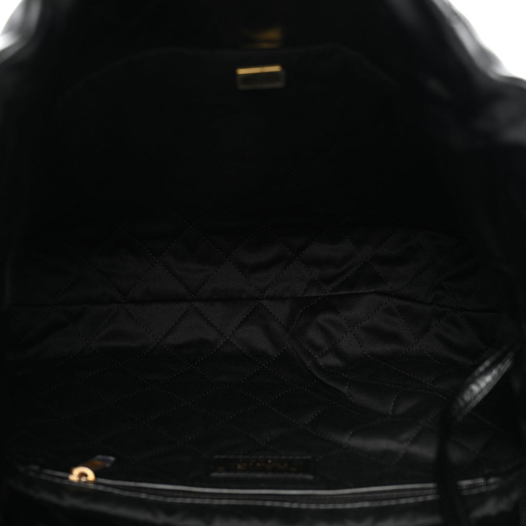 Shiny Calfskin Quilted Small Chanel 22 Black