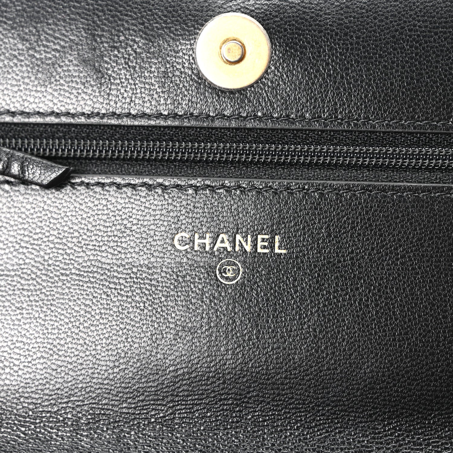 Lambskin Quilted Chanel 19 Wallet On Chain WOC Black