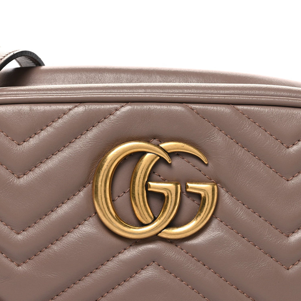 Calfskin Matelasse Small GG Marmont Chain Shoulder Bag Porcelain Rose