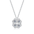 Moissanite Heart Clovers Pendant Necklace Set