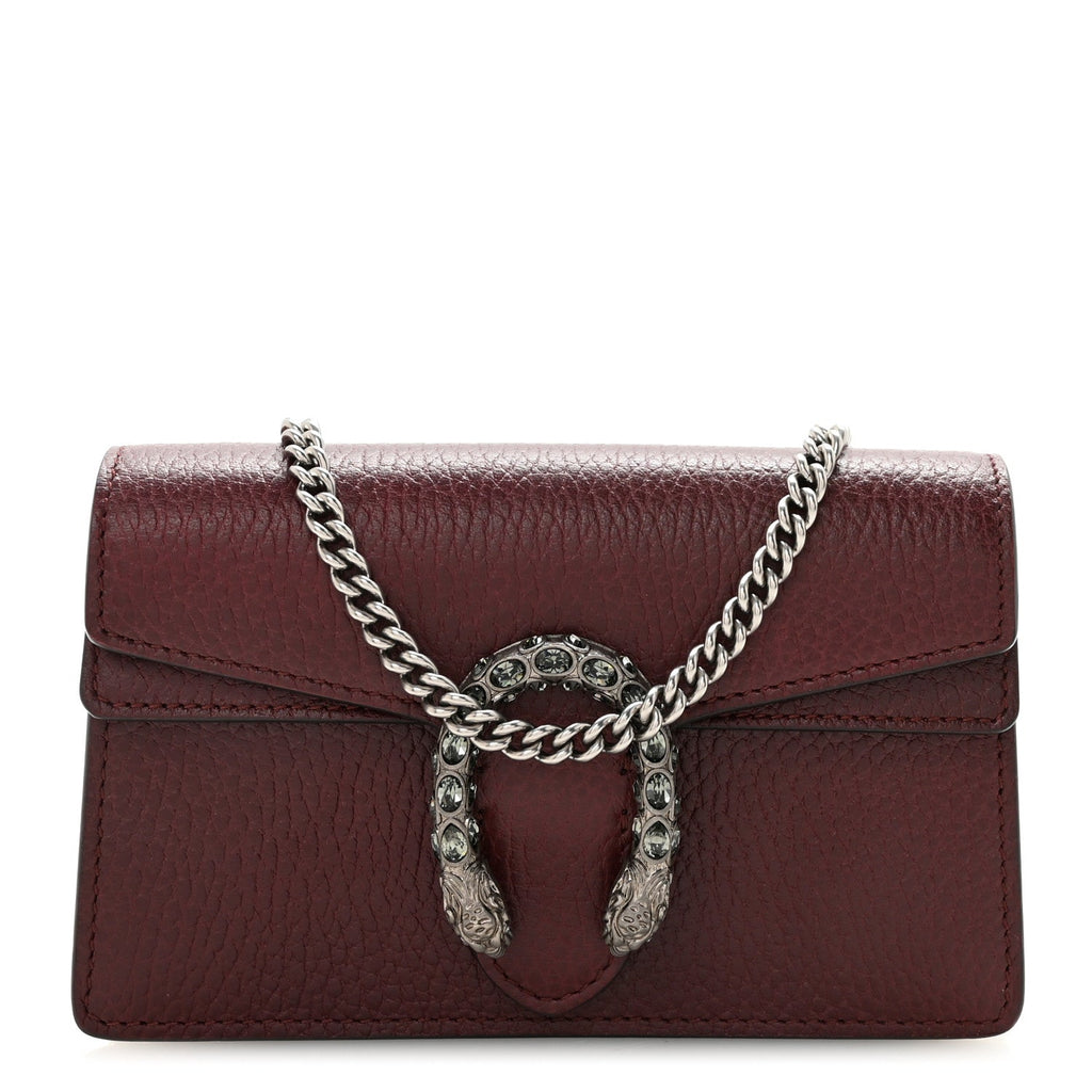 Dollar Calfskin Crystal Super Mini Dionysus Shoulder Bag Vintage Bordeaux Black Diamond