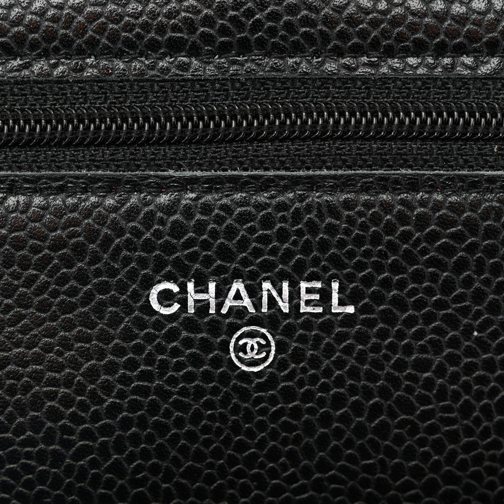 Caviar Quilted Wallet On Chain WOC Black