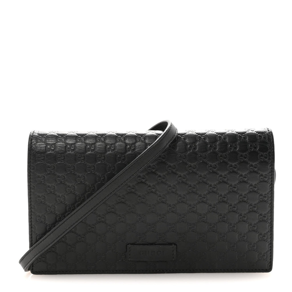 Microguccissima Crossbody Wallet Black