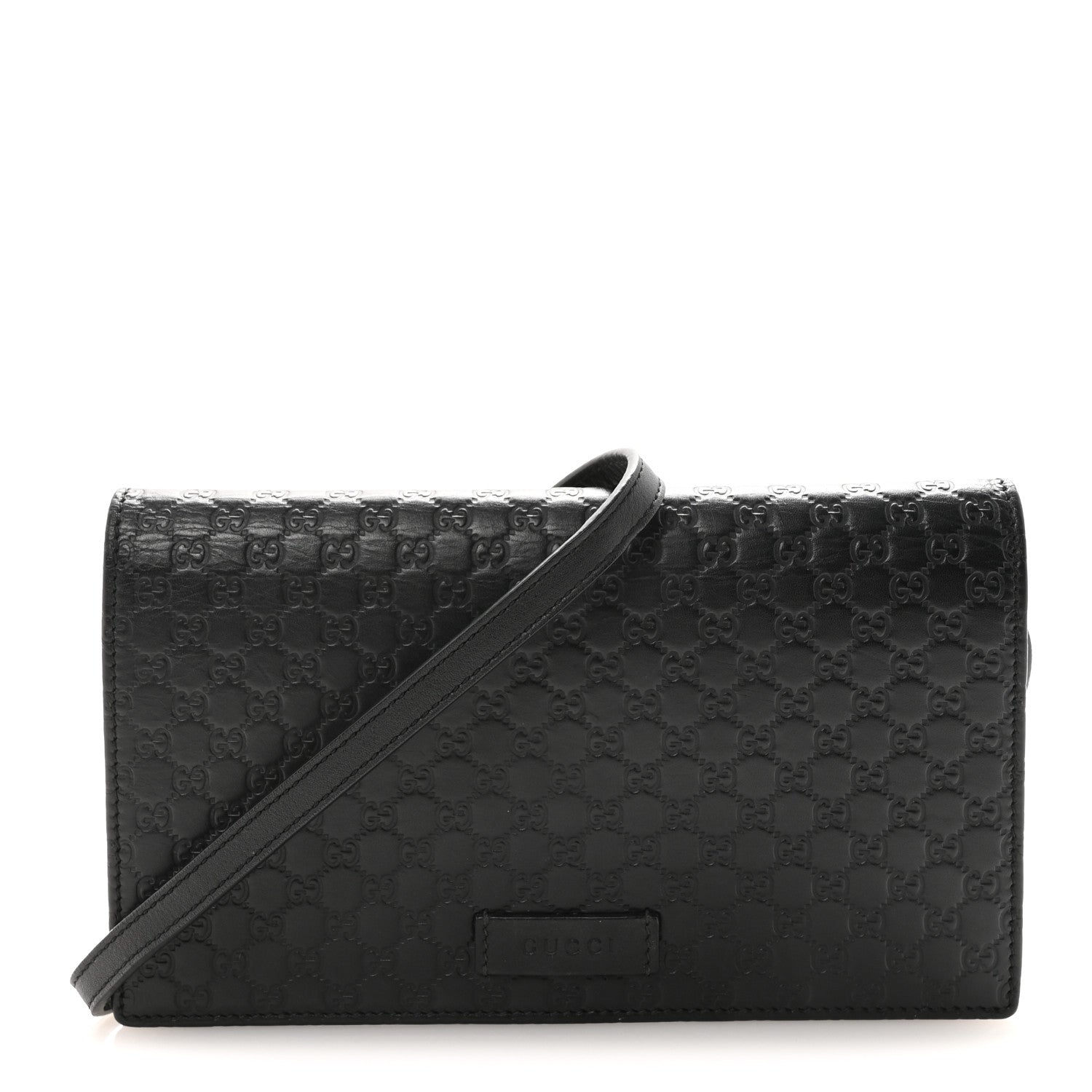 Microguccissima Crossbody Wallet Black
