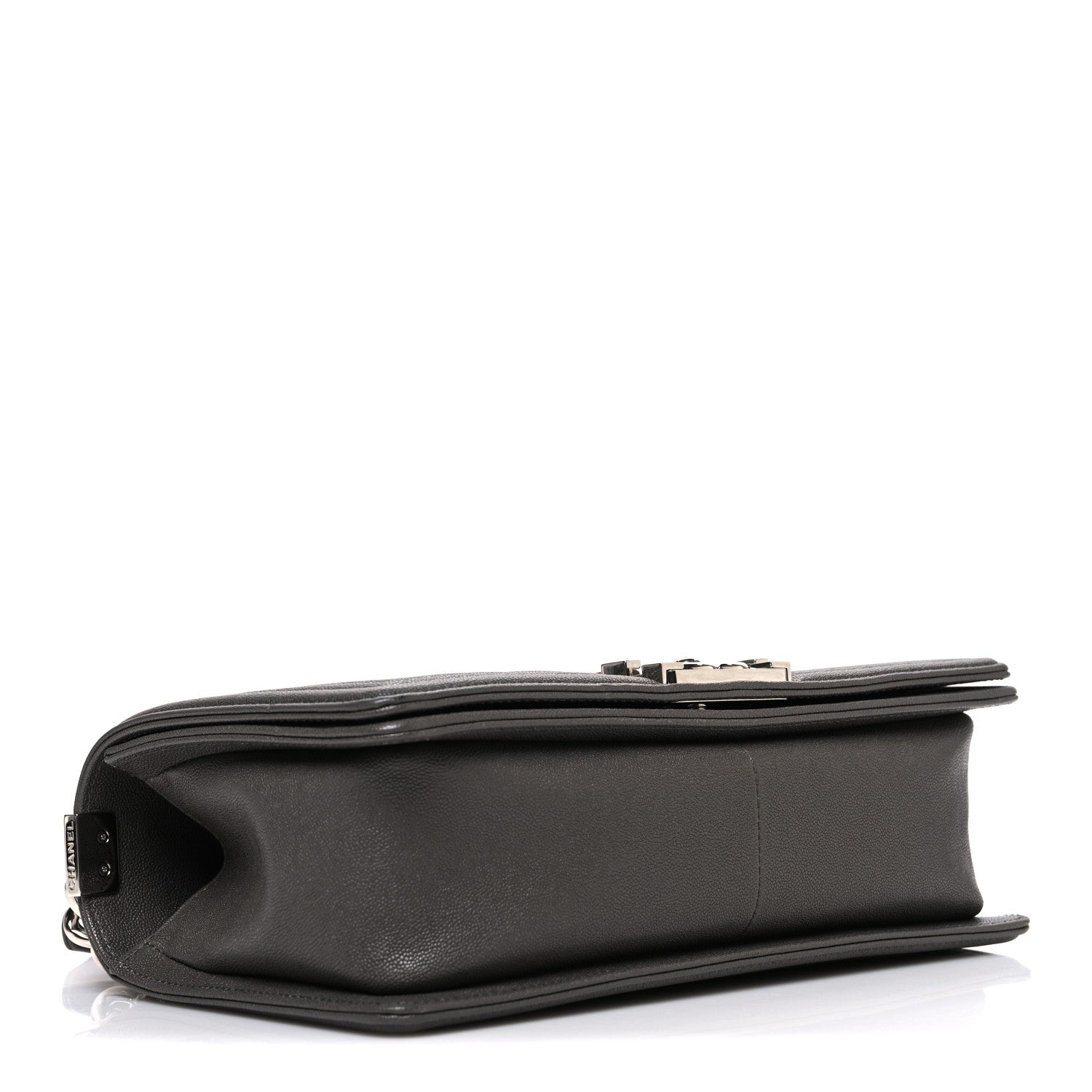 Caviar Quilted Medium Boy Flap Dark Grey