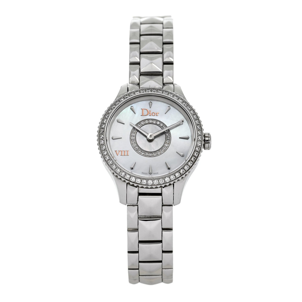 Stainless Steel Diamond Bezel 25mm Dior VIII Montaigne Quartz Watch