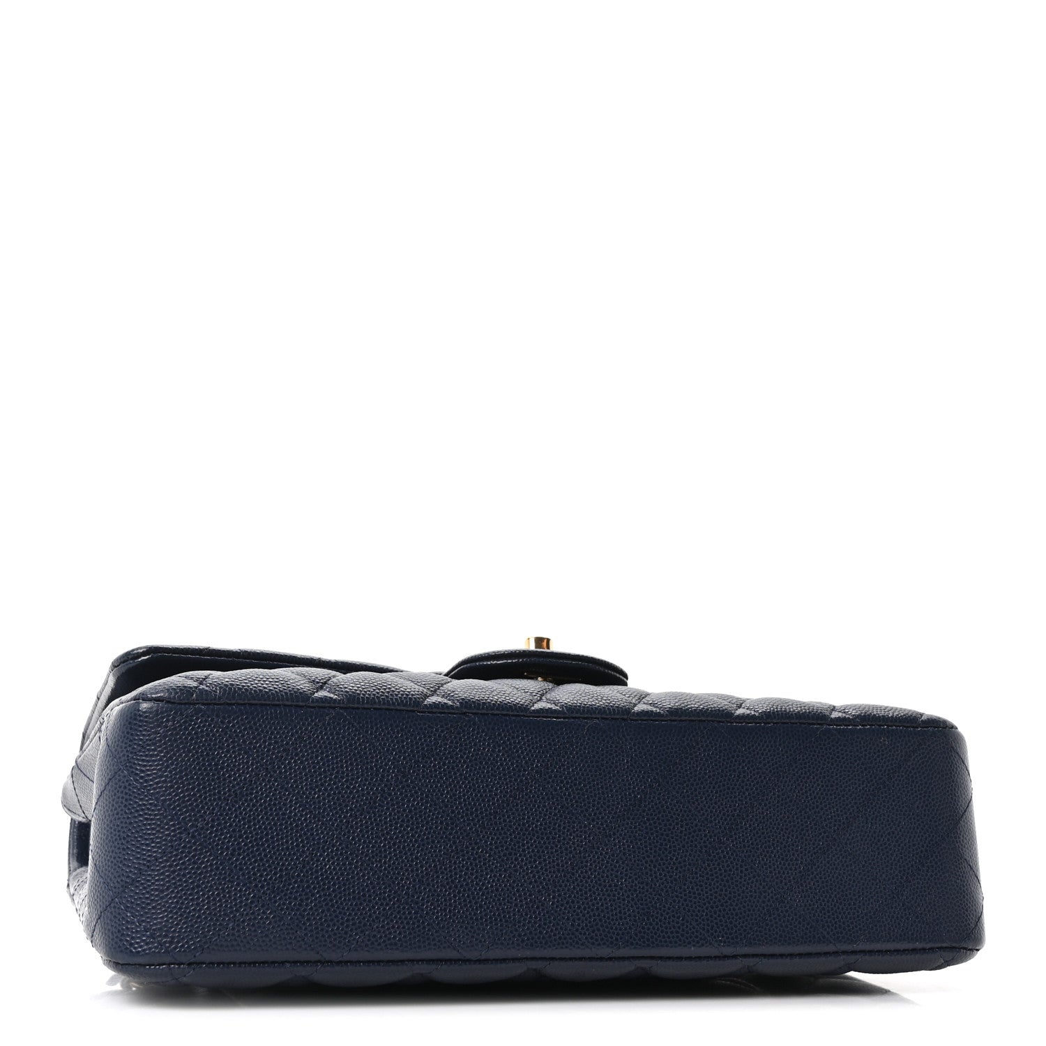 Caviar Quilted Medium Double Flap Navy