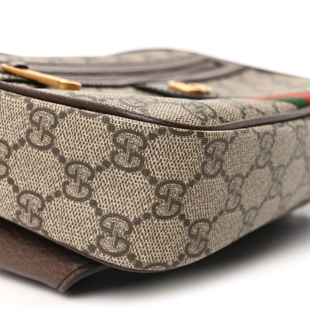Soft GG Supreme Monogram Medium Ophidia Belt Bag Dark Brown