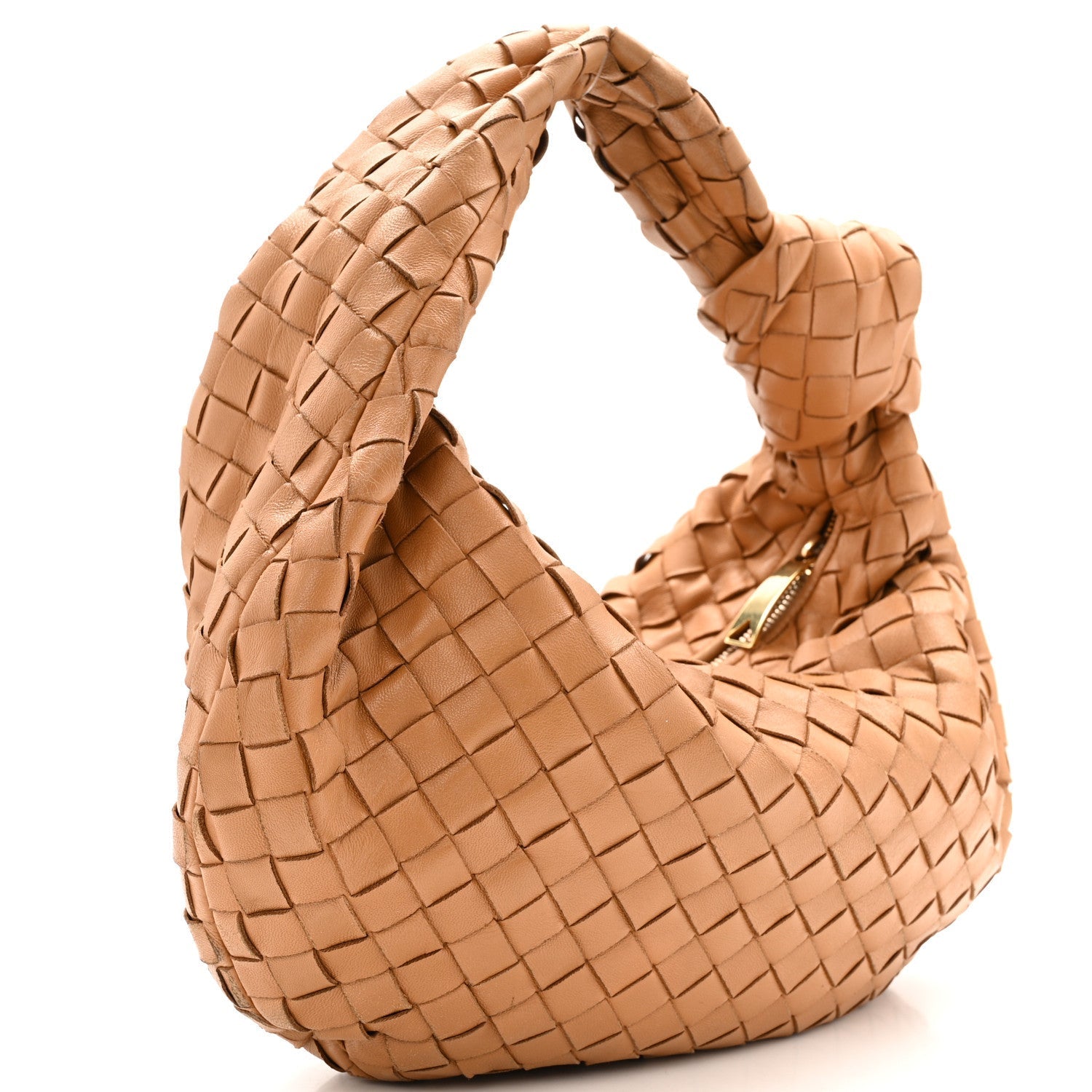 Nappa Intrecciato Teen Jodie Hobo Caramel