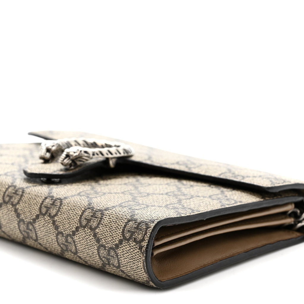 GG Supreme Monogram Mini Dionysus Chain Wallet Beige Taupe