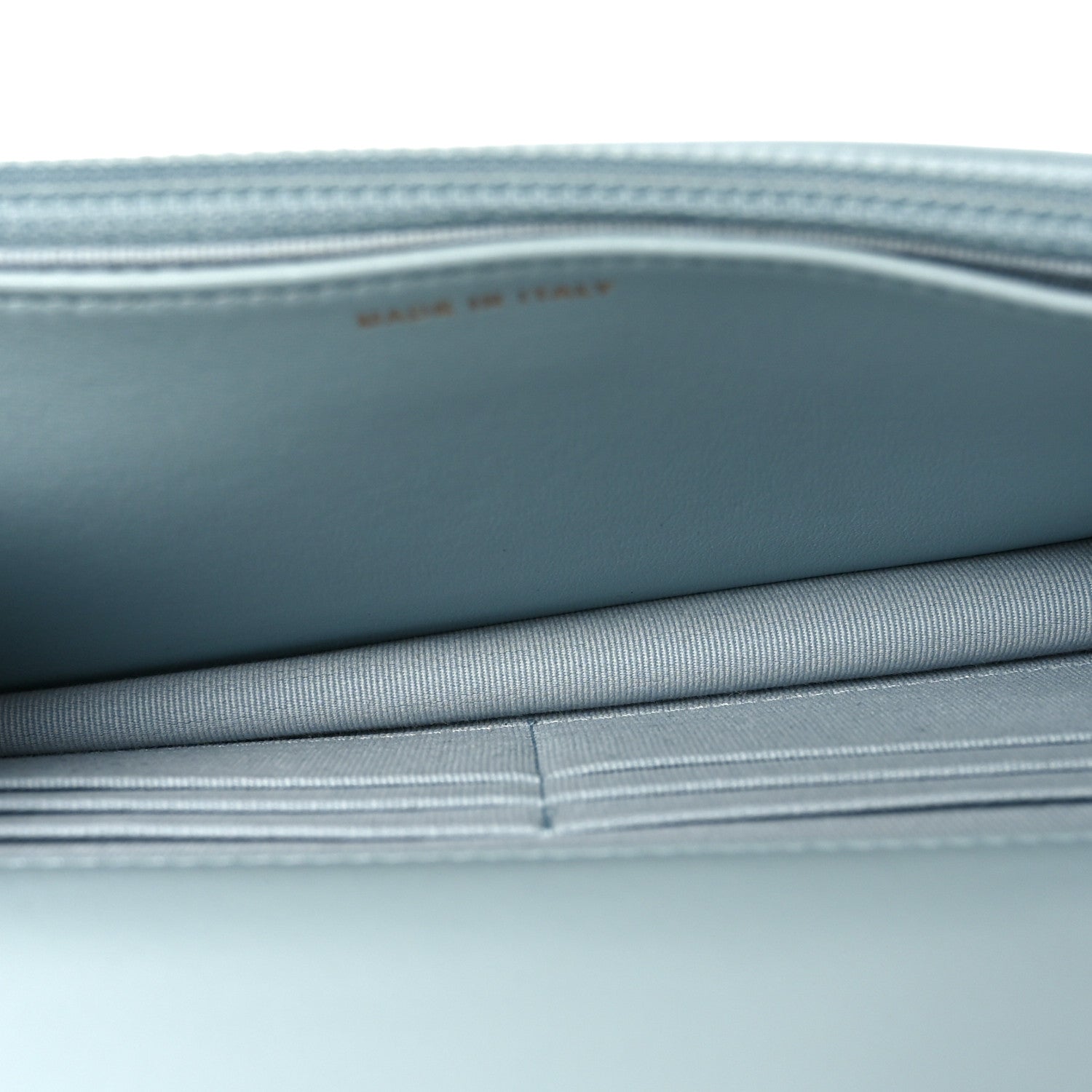 Lambskin Quilted Trendy CC Wallet On Chain WOC Light Blue