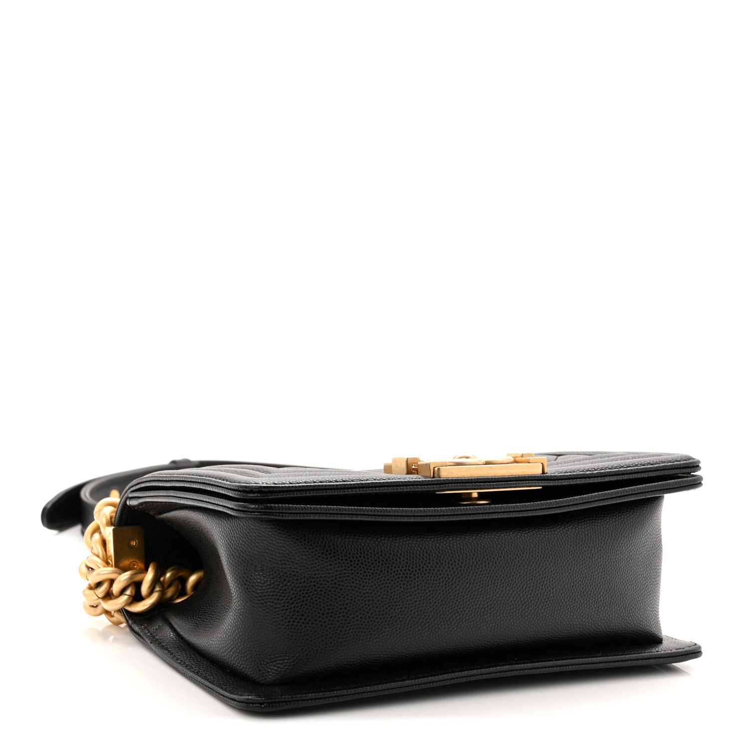 Caviar Quilted Small Boy Flap Black