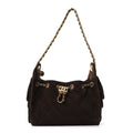 Suede Quilted Mini Chanel 25 Handbag Dark Brown