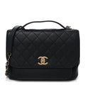 Caviar Quilted Large Business Affinity Flap Black