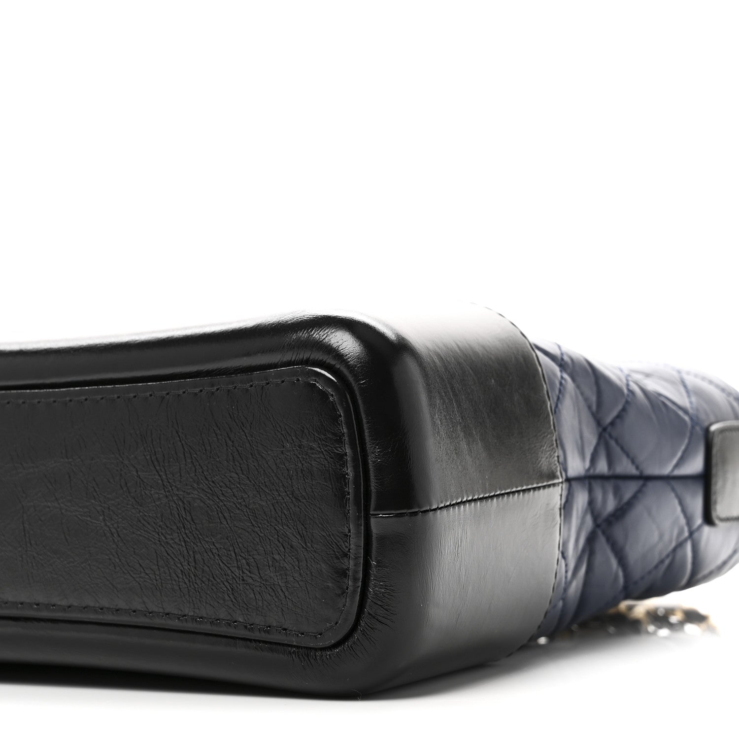 Aged Calfskin Quilted Medium Gabrielle Hobo Navy Black