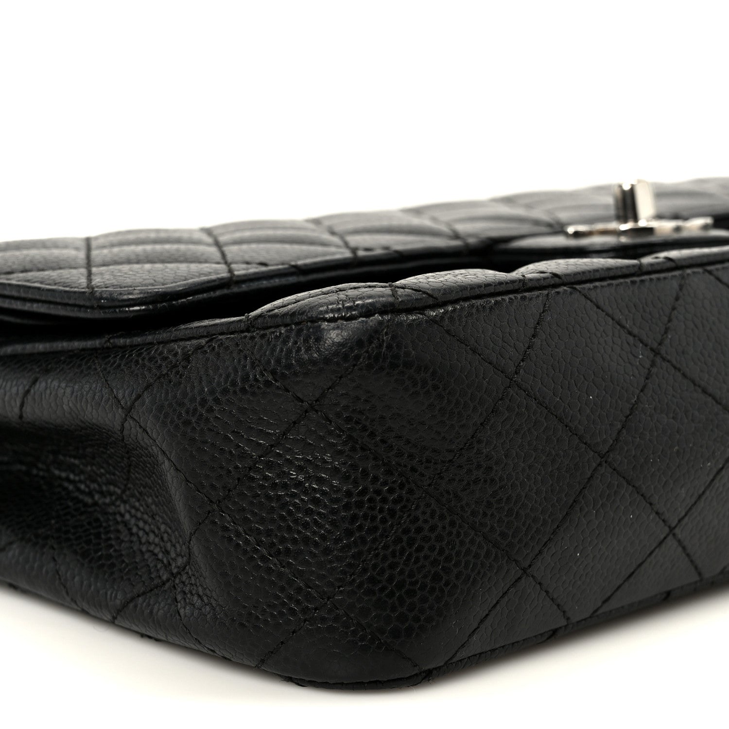 Caviar Quilted Medium Double Flap Black