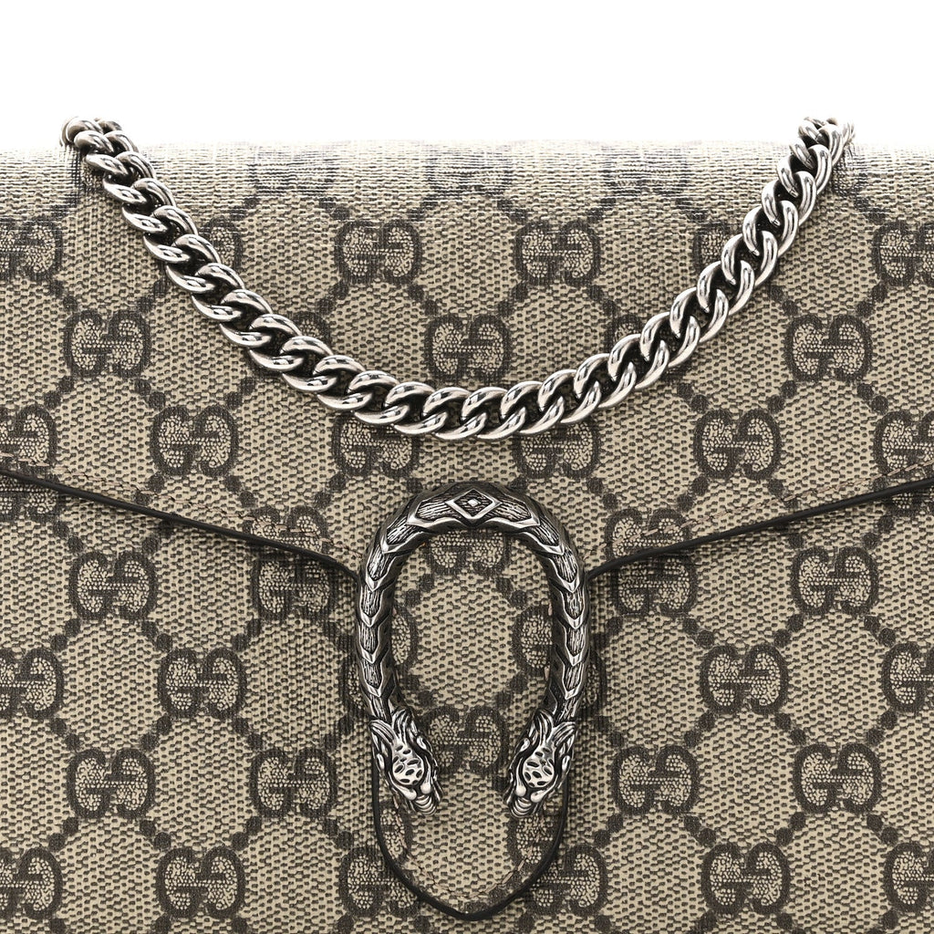 GG Supreme Monogram Mini Dionysus Chain Wallet Beige Taupe