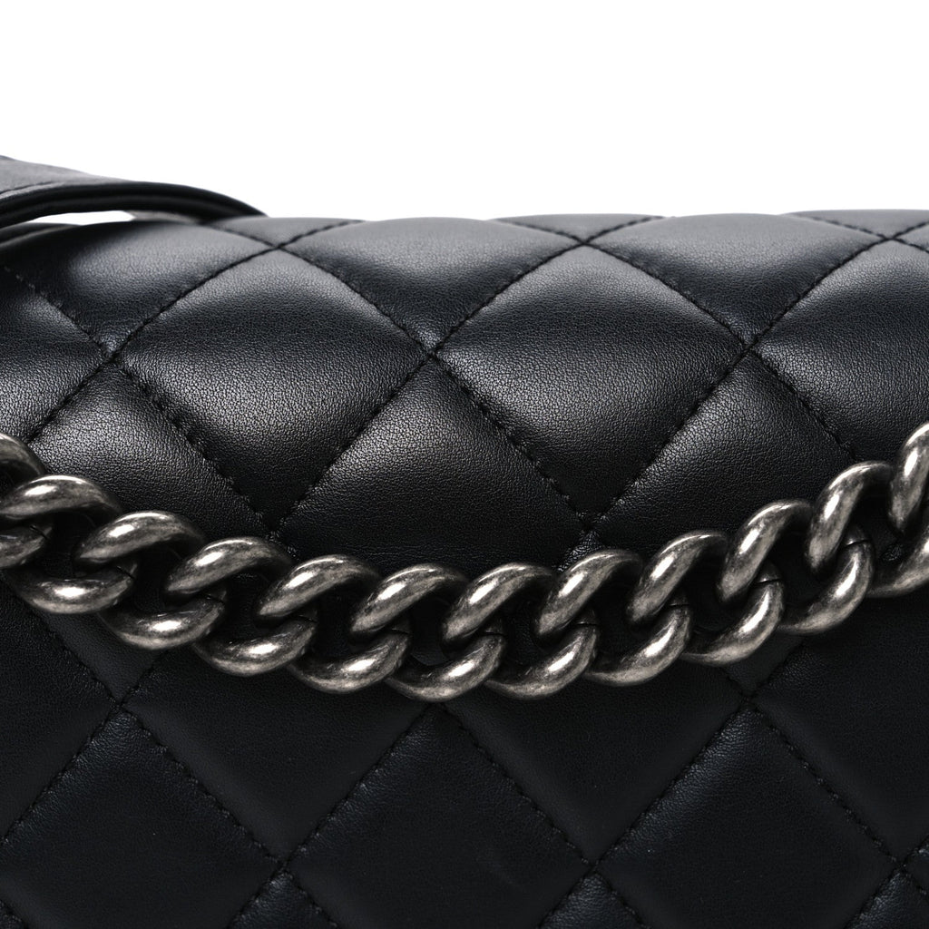 Lambskin Quilted New Medium Boy Flap Black