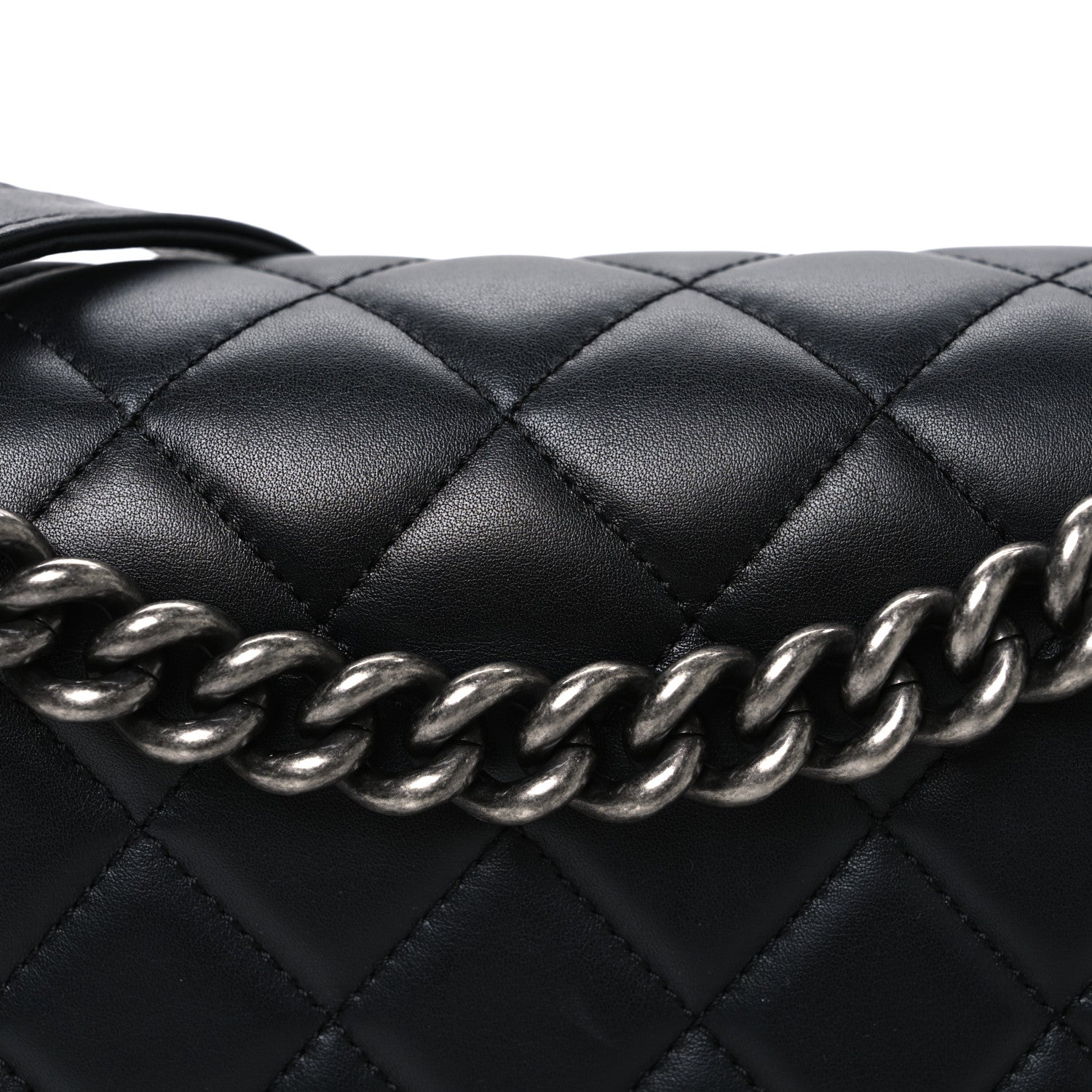 Lambskin Quilted New Medium Boy Flap Black