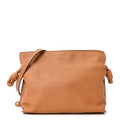 Nappa Calfskin Medium Flamenco Knot Clutch Warm Desert