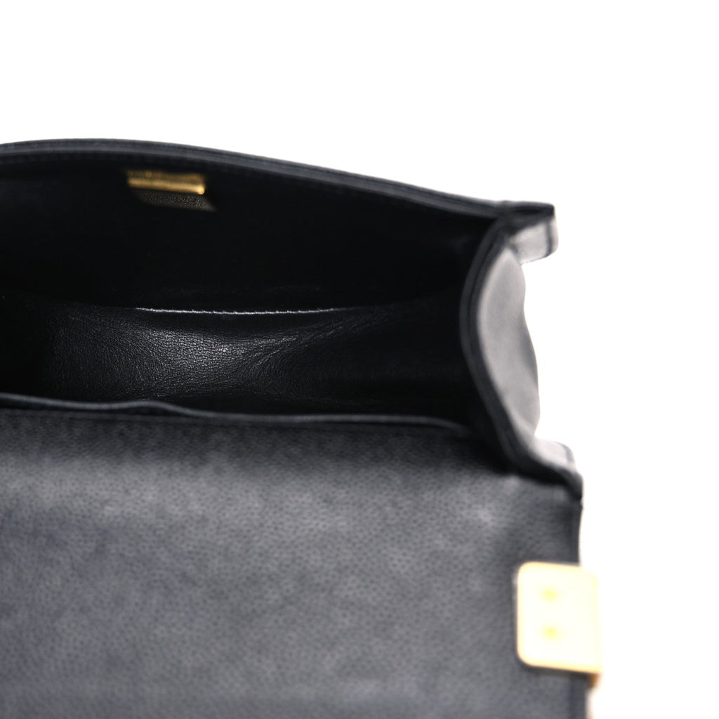 Caviar Quilted Small Boy Messenger Bag Black