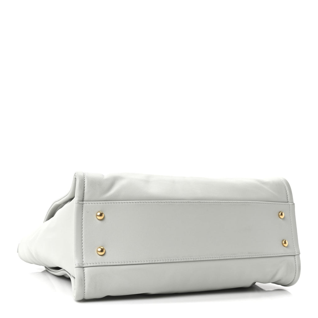 Calfskin Small Deauville Tote Light Grey
