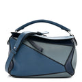 Calfskin Medium Puzzle Bag Marine Stone Steel Blue