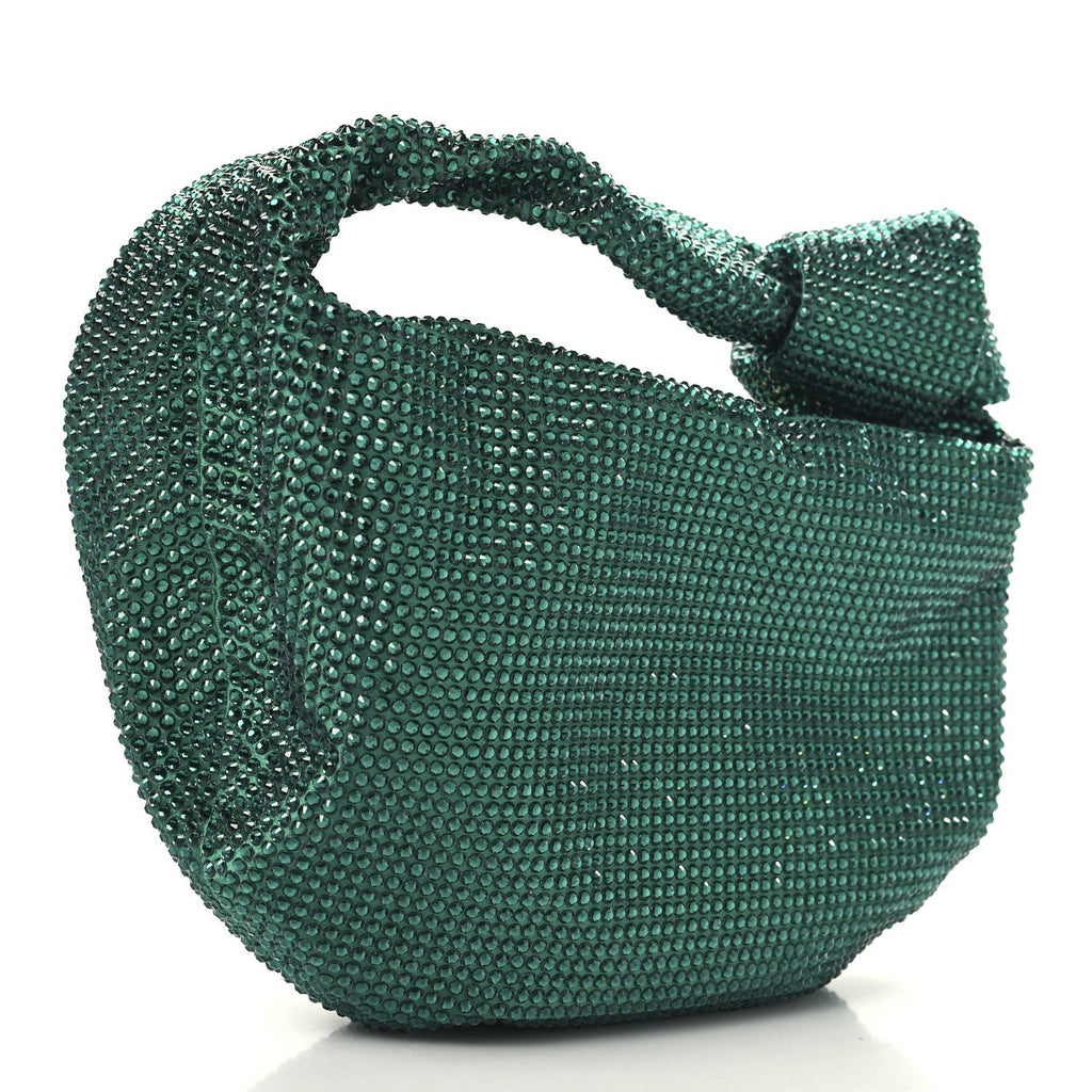 Crystal Embellished Satin Mini Hotfix Jodie Emerald