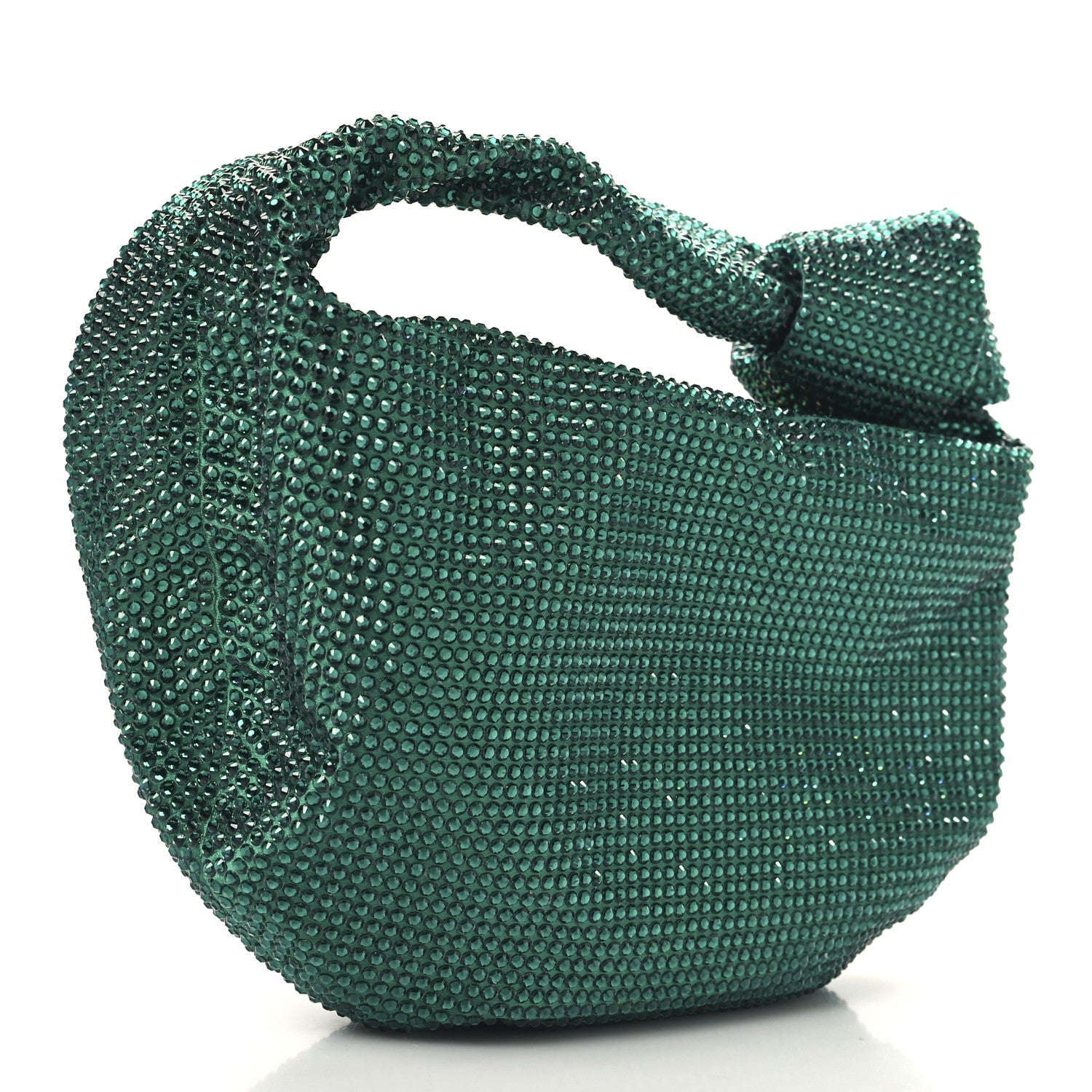 Crystal Embellished Satin Mini Hotfix Jodie Emerald