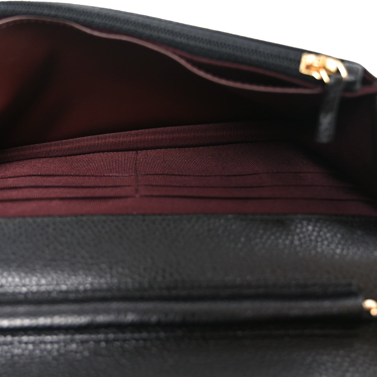 Caviar Quilted Wallet on Chain WOC Black