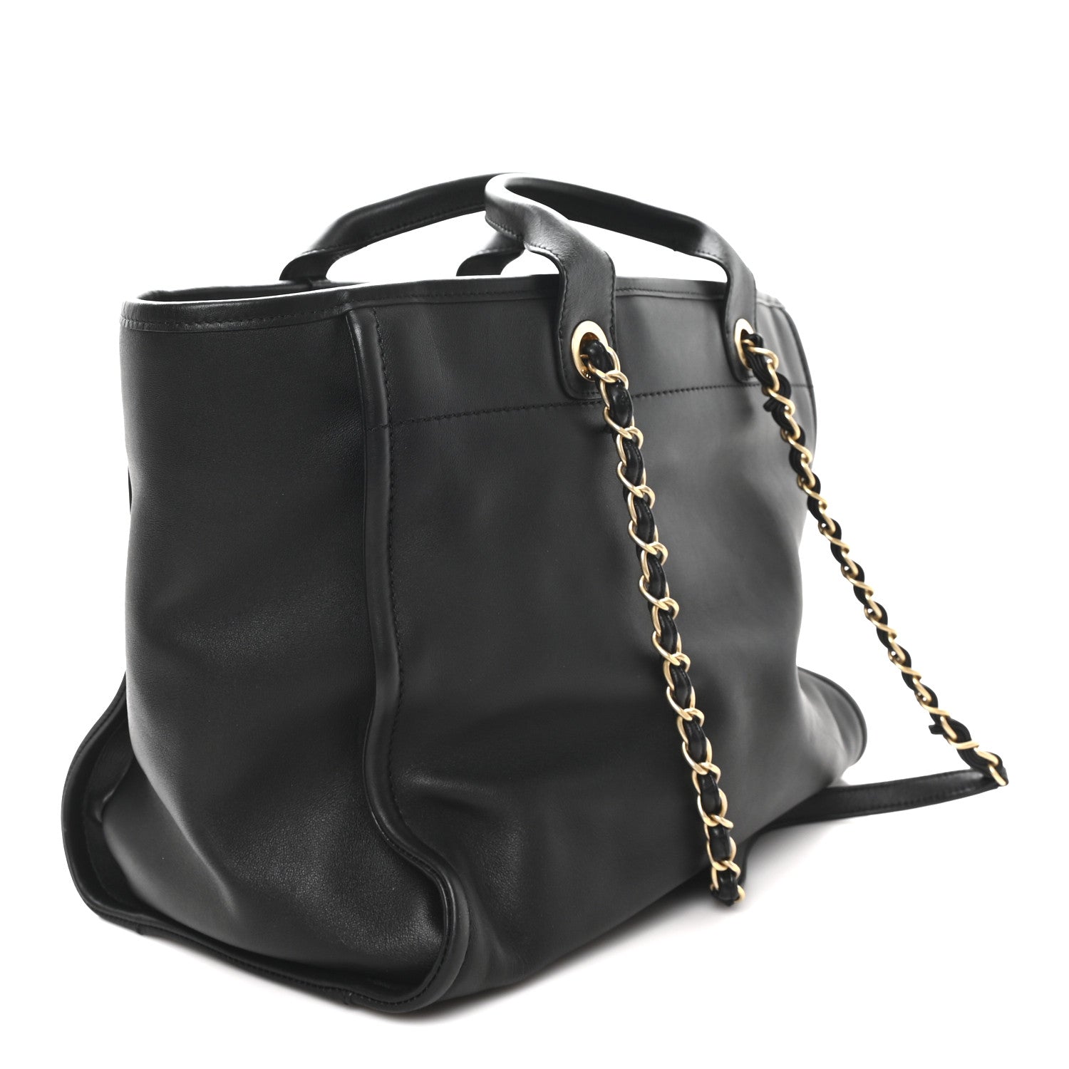 Calfskin Medium Deauville Tote Black Multicolor