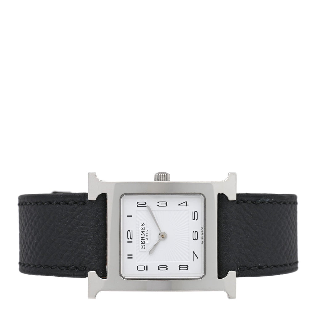 Stainless Steel Epsom 26mm Heure H Hour Quartz Watch Noir