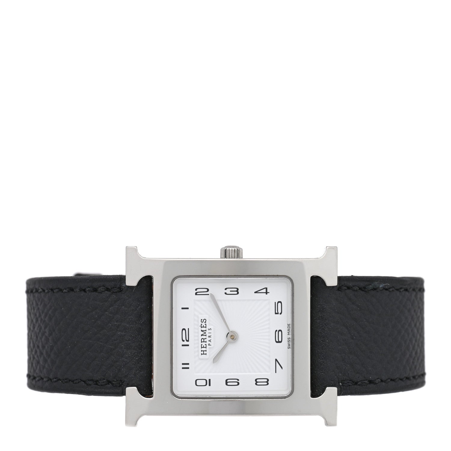 Stainless Steel Epsom 26mm Heure H Hour Quartz Watch Noir