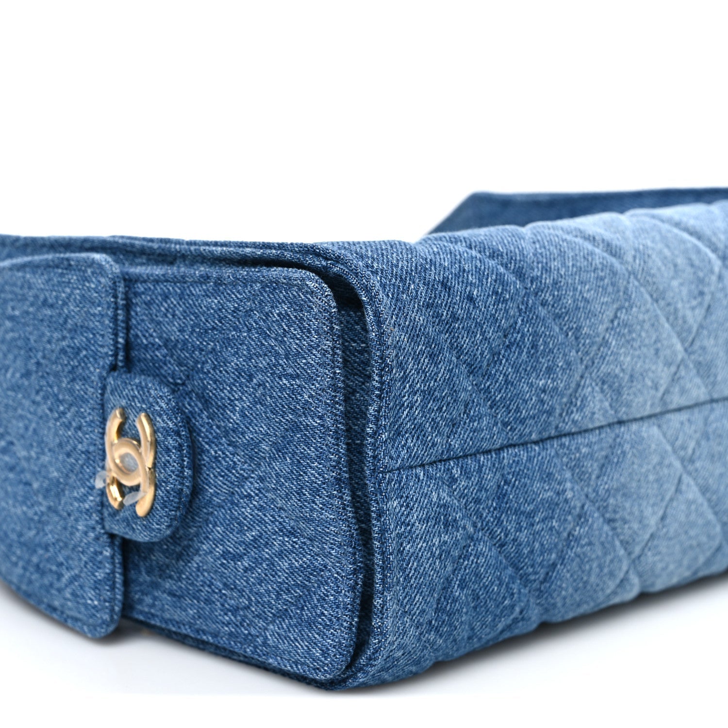 Washed Denim Quilted Mini Chanel 25 Handbag Blue