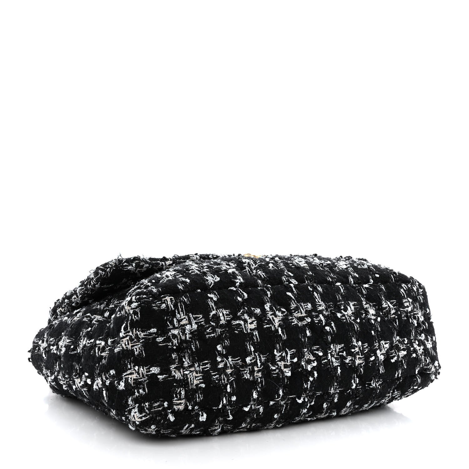 Tweed Quilted Maxi Chanel 19 Flap Black Silver Ecru
