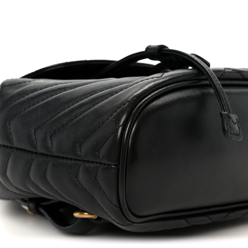 Calfskin Matelasse GG Marmont Flap Backpack Black