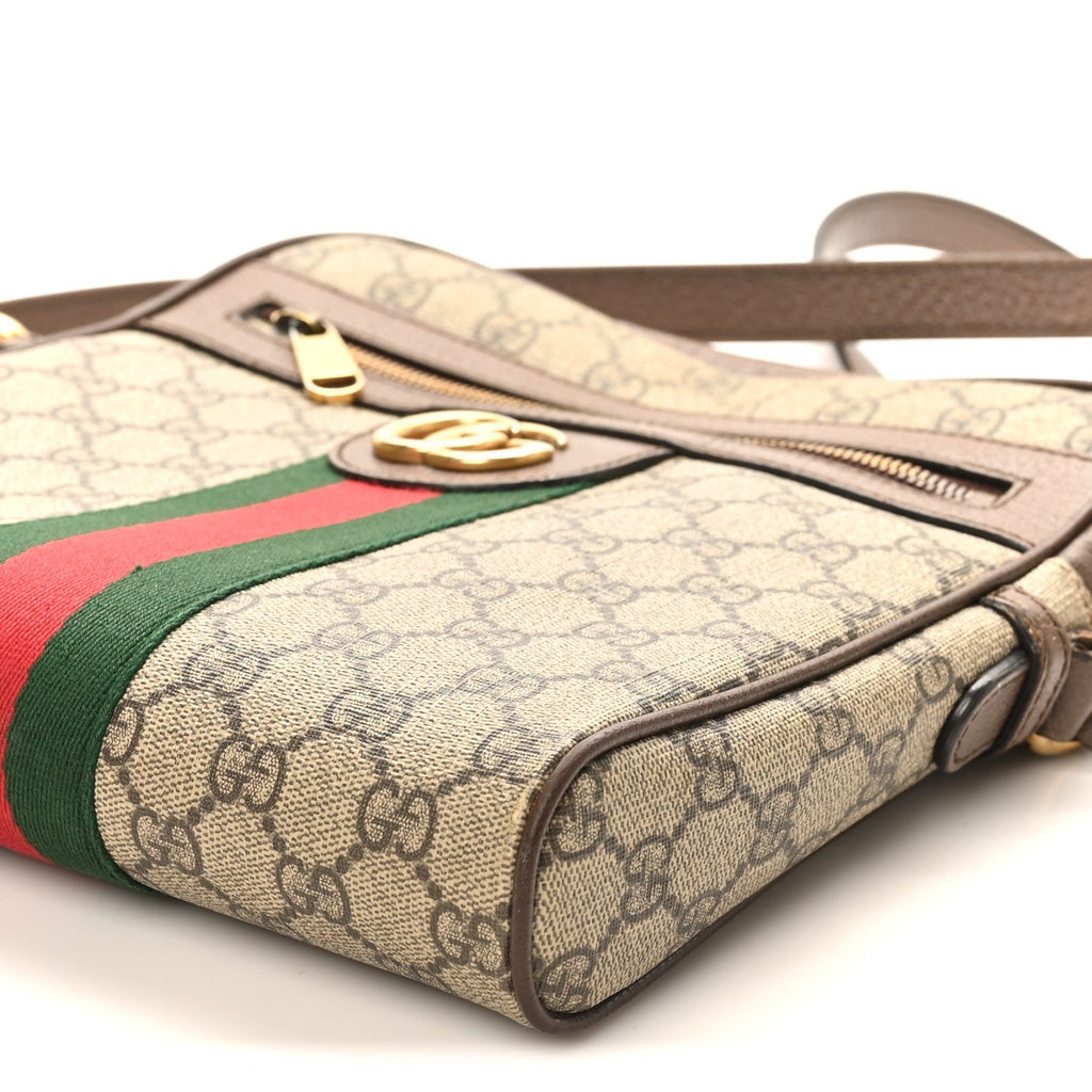 GG Supreme Monogram Web Small Ophidia Messenger Bag Brown
