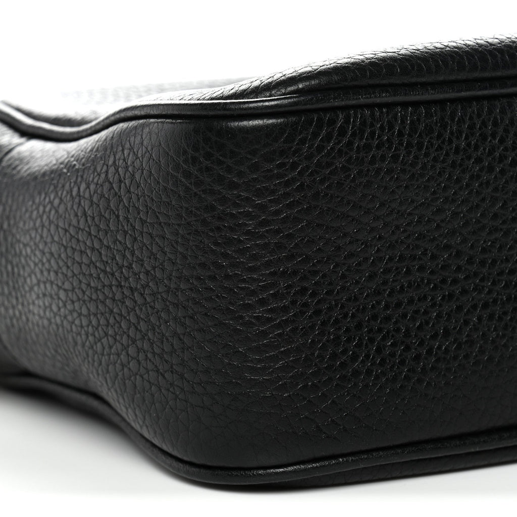 Pebbled Calfskin Small Soho Disco Bag Black