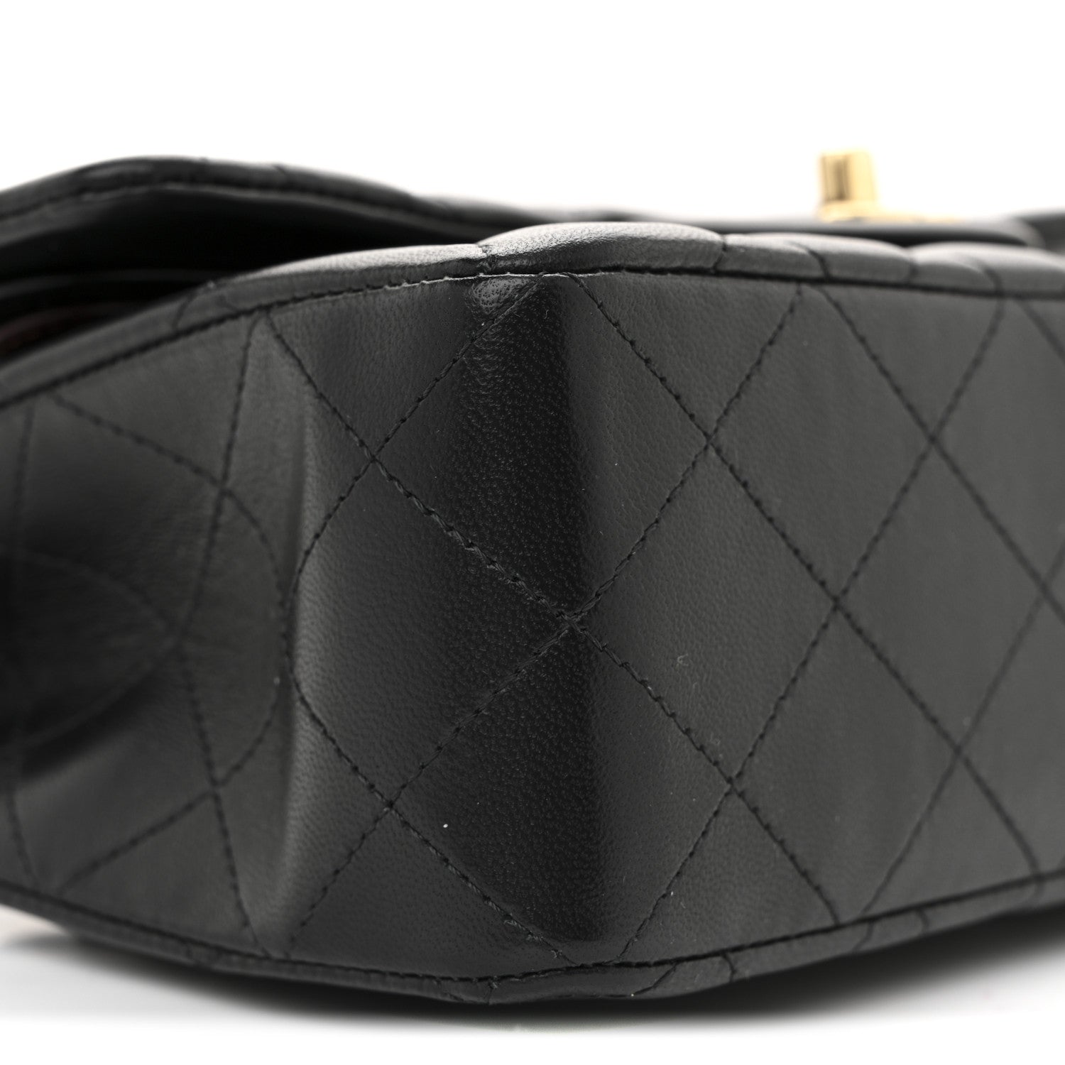 Lambskin Quilted Small Double Flap Black